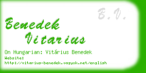 benedek vitarius business card